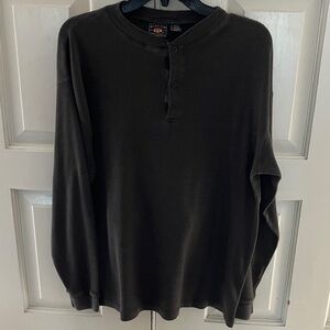 Route 66 Men's Heather Gray Long Sleeve Henley